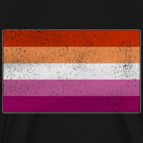 Distressed Lesbian Pride Flag - Men's Premium T-Shirt