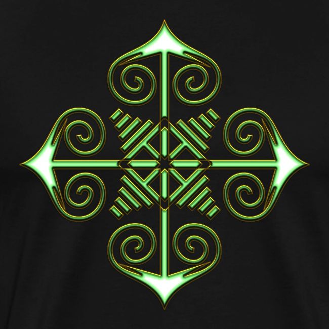 Chaos Star Symbol Of Chaos Green Gold Mens Premium T Shirt Signs And Symbols