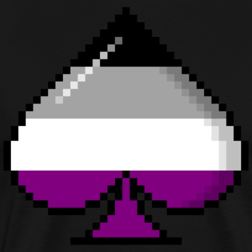 Asexual Pride 8Bit Pixel Ace of Spades - Men's Premium T-Shirt