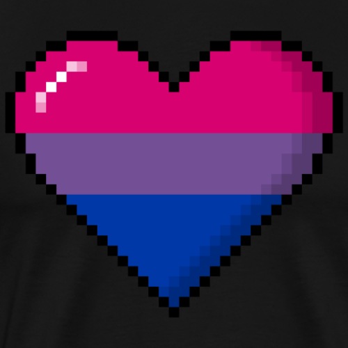 Bisexual Pride 8Bit Pixel Heart - Men's Premium T-Shirt