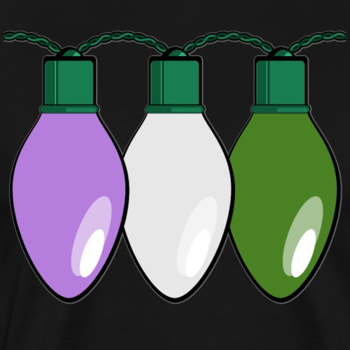 Genderqueer Pride Christmas Lights - Men's Premium T-Shirt