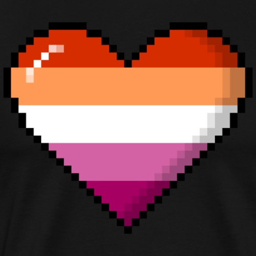 Lesbian Pride 8Bit Pixel Heart - Men's Premium T-Shirt