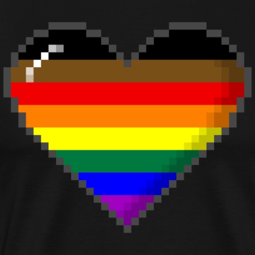Philly LGBTQ Pride 8Bit Pixel Heart - Men's Premium T-Shirt