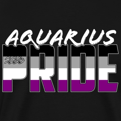 Aquarius Asexual Pride Flag Zodiac Sign - Men's Premium T-Shirt