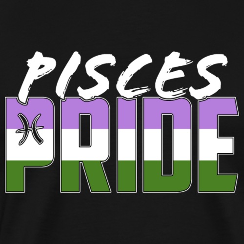 Pisces Genderqueer Pride Flag Zodiac Sign - Men's Premium T-Shirt