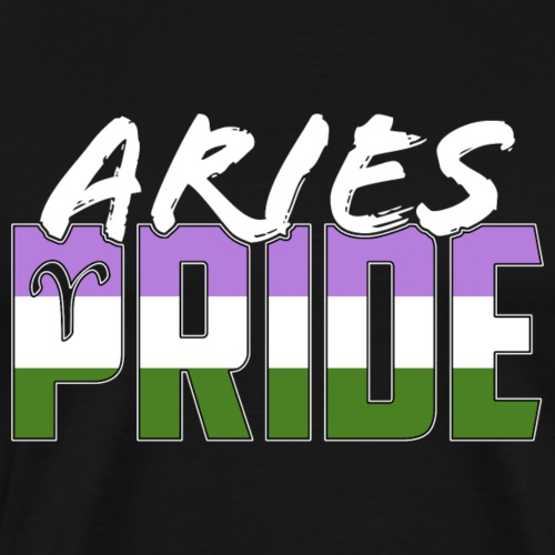 Aries Genderqueer Pride Flag Zodiac Sign - Men's Premium T-Shirt