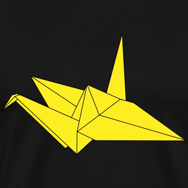 Origami Paper Crane Design - Yellow