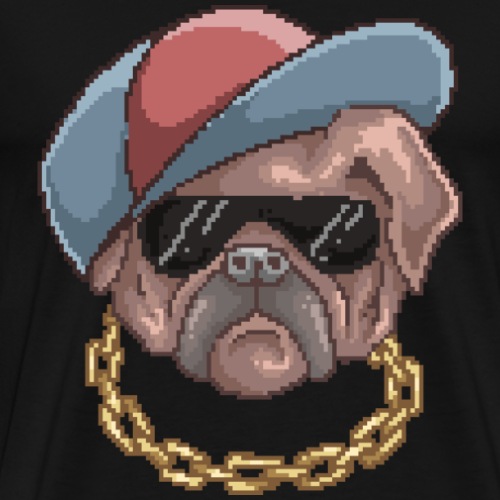 Pug Life | Funny Animal Pixel Art - Men's Premium T-Shirt