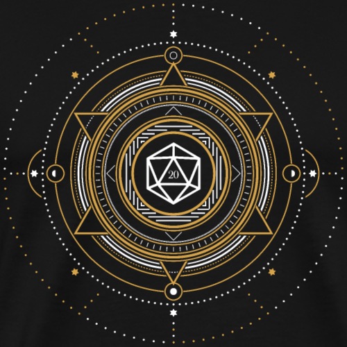 Sacred Symbol Polyhedral D20 Dice - Men's Premium T-Shirt