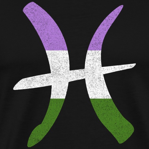 Genderqueer Pisces Pride Flag Zodiac Sign - Men's Premium T-Shirt