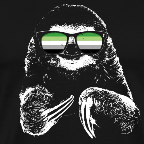 Pride Sloth Aromantic Flag Sunglasses - Men's Premium T-Shirt