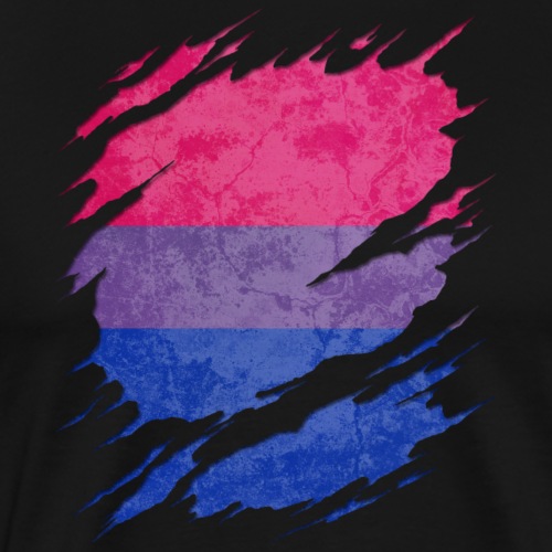 Bisexual Pride Flag Ripped Reveal - Men's Premium T-Shirt