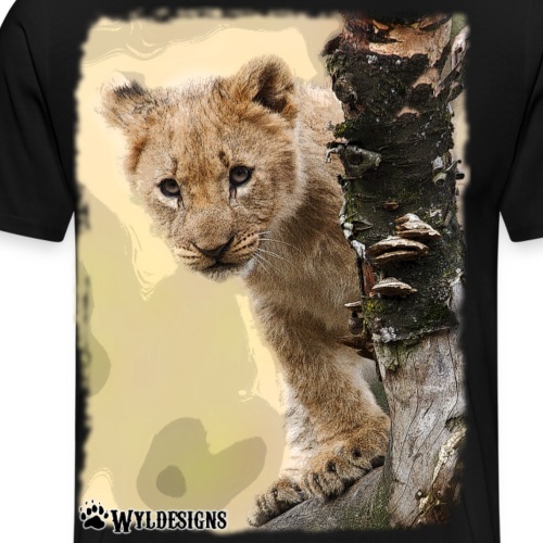 Lion Cub Peeking - Men's Premium T-Shirt