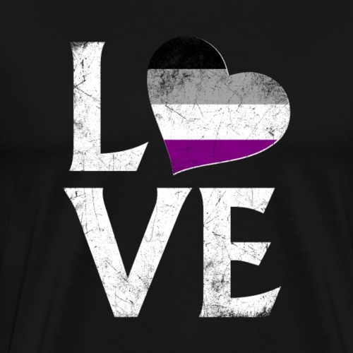 Asexual Pride Stacked Love - Men's Premium T-Shirt