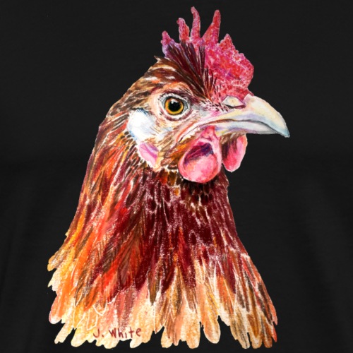 Brown Rooster, Horse - Men's Premium T-Shirt