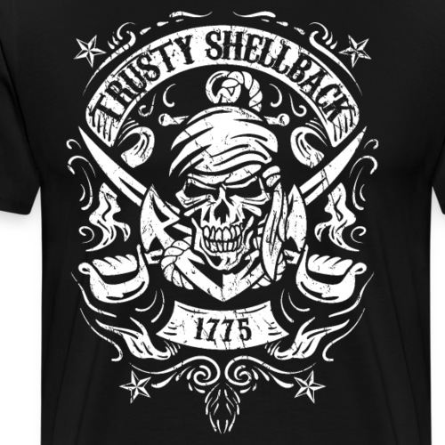 Trusty Shellback Skull and Swords Equator Crossing - Men's Premium T-Shirt