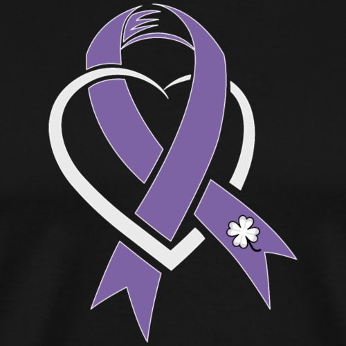 TB Cancer Awareness Ribbon with Heart - Men's Premium T-Shirt