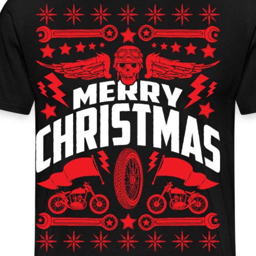 Biker Ugly Christmas Sweater - Men's Premium T-Shirt