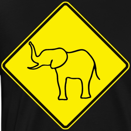 Australian Road Sign Elephant - Men's Premium T-Shirt