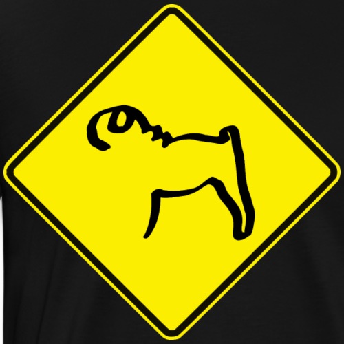 australien road sign Pug - Men's Premium T-Shirt
