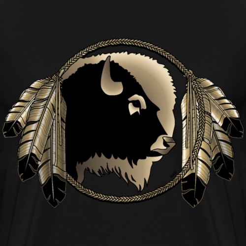 Tribal Wildlife Art Metis Spirit Buffalo - Men's Premium T-Shirt