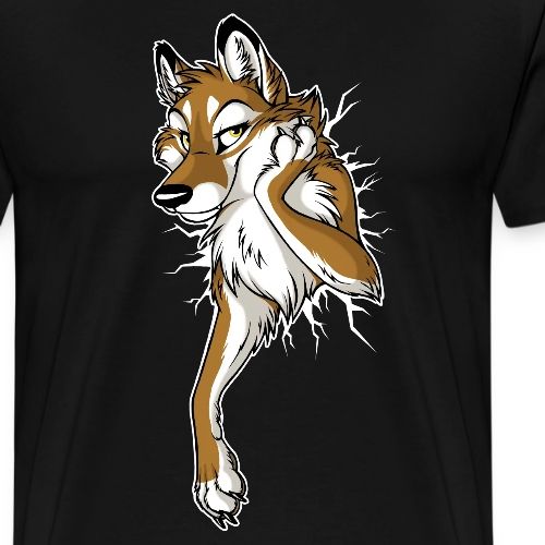 STUCK Wolf Caramel (double-sided) - Men's Premium T-Shirt