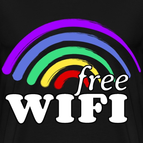 Funny Free Gay Pride Rainbow WiFi - Send Love - Men's Premium T-Shirt