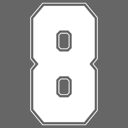 White Number 8 – Varsity Font - Men's Premium T-Shirt