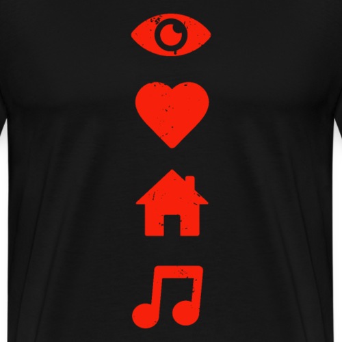 I Love House Music red - Men's Premium T-Shirt