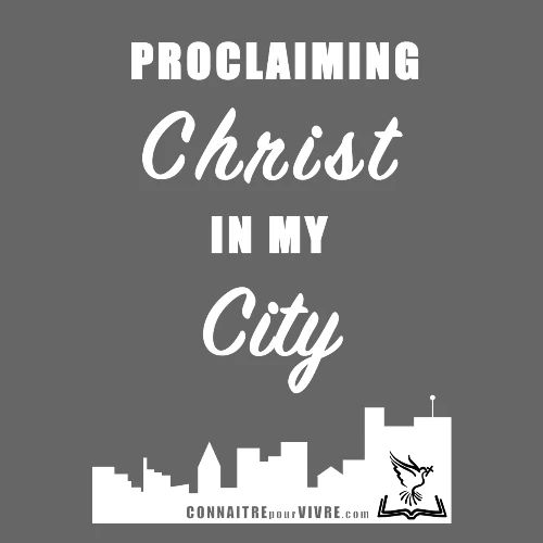Proclamer le Christ dans ma ville - T-shirt premium pour hommes