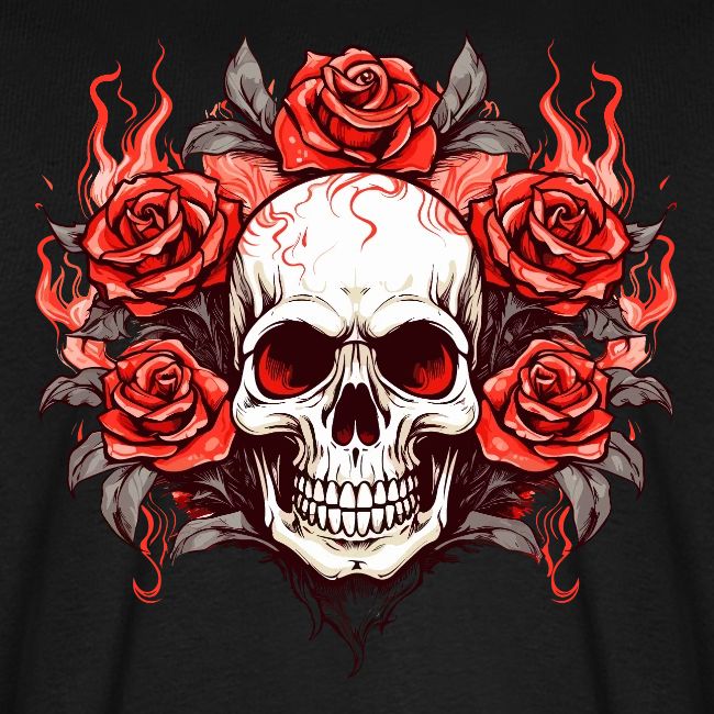 Halloween Roses and Skull