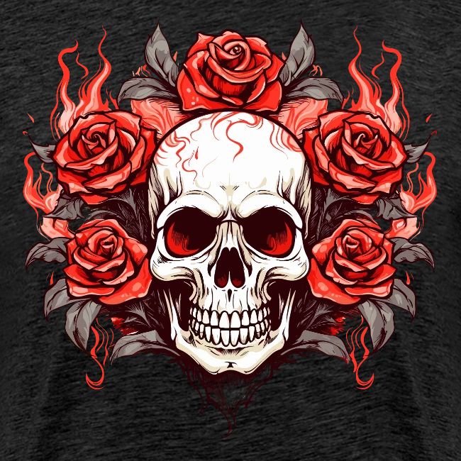 Halloween Roses and Skull
