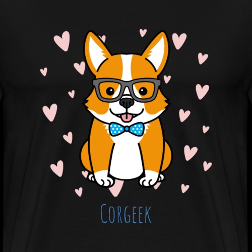 Corgeek | Cute Geek Corgi Dog - Men's Premium T-Shirt