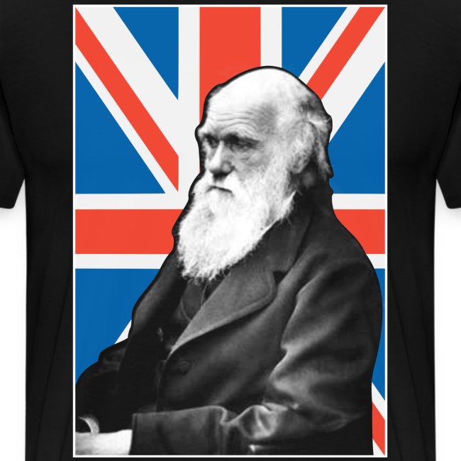 Charles Darwin Union Jack t shirt