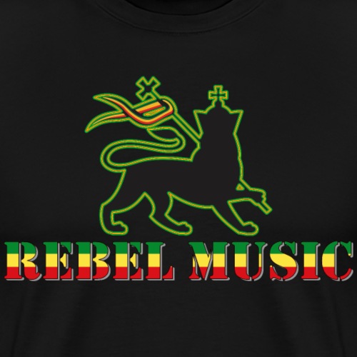 Rebel Music - Reggae Music with Lion of Judah - Men's Premium T-Shirt