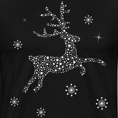 Deer, reindeer of stars and snowflakes - Men's Premium T-Shirt