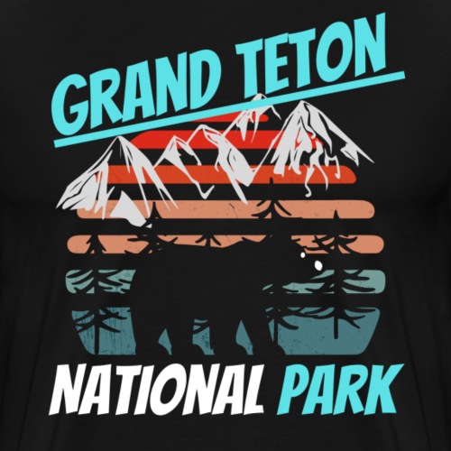 Grand Teton National Park Retro Vintage T-Shirt - Men's Premium T-Shirt