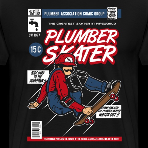 Plumber Skater | Retro Gamer - Men's Premium T-Shirt