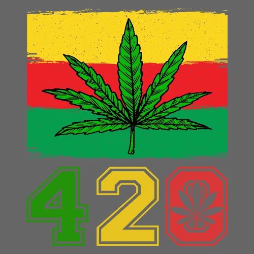 Farcical 420 Herb Flag Weed Marijuana Design - Men's Premium T-Shirt