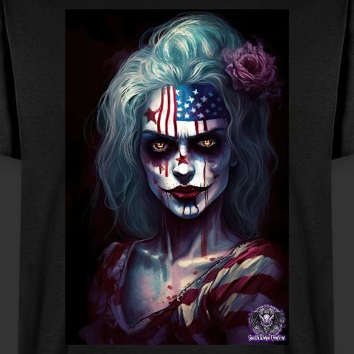 Patriotic Undead Zombie Caricature Girl #19 - Men's Premium T-Shirt