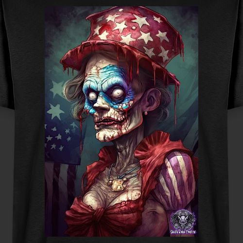 Patriotic Undead Zombie Caricature Girl #16 - Men's Premium T-Shirt