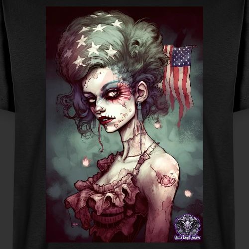 Patriotic Undead Zombie Caricature Girl #18 - Men's Premium T-Shirt