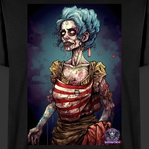 Patriotic Undead Zombie Caricature Girl #20 - Men's Premium T-Shirt