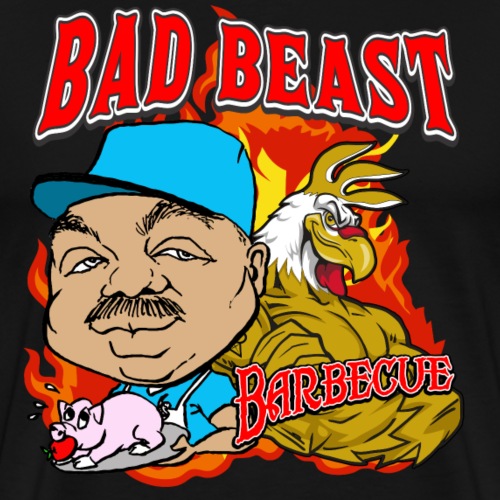 Bad Beast Barbecue Logo #2 - Men's Premium T-Shirt