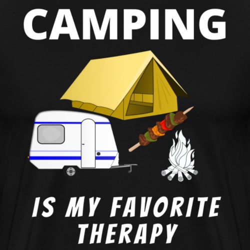 Camping Is My Favorite Therapy Funny - Men's Premium T-Shirt
