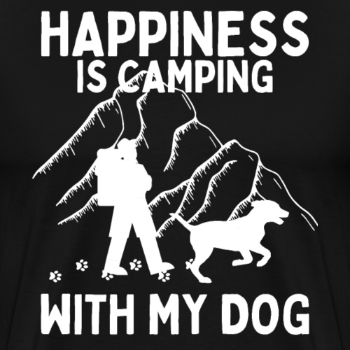 Happiness Is Camping With My Dog Funny Camping Dog - Men's Premium T-Shirt