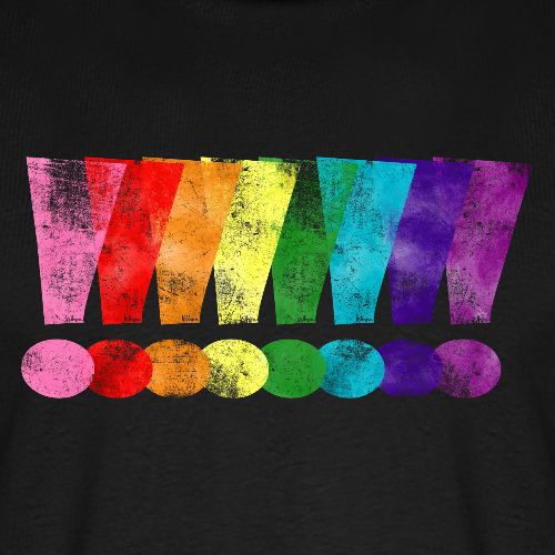 Distressed Gilbert Baker LGBT Pride Exclamation - Men's Premium T-Shirt