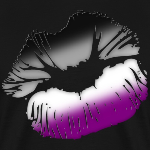 Asexual Pride Big Kissing Lips - Men's Premium T-Shirt