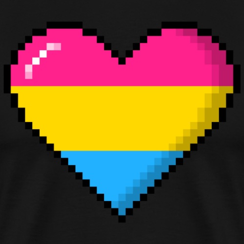 Pansexual Pride 8Bit Pixel Heart - Men's Premium T-Shirt