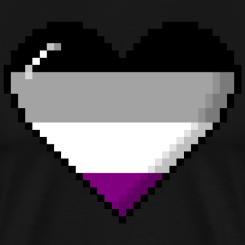 Asexual Pride 8Bit Pixel Heart - Men's Premium T-Shirt